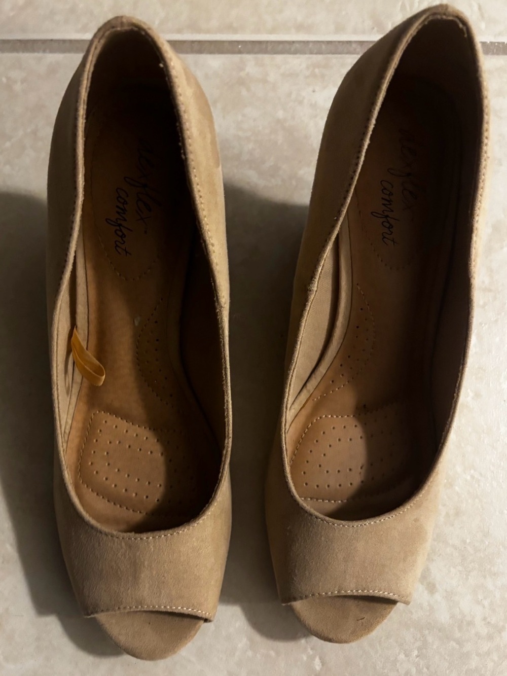 Classic Women's Beige Suede Mid Heel Pumps